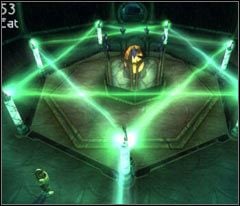 Podejdź do pierwszego słupa (tego najbliżej mostu) i obróć go w stronę jednego z kryształów drugiej (wewnętrznej) zapory - 76 Selene | Beyond Good & Evil - Beyond Good & Evil - poradnik do gry