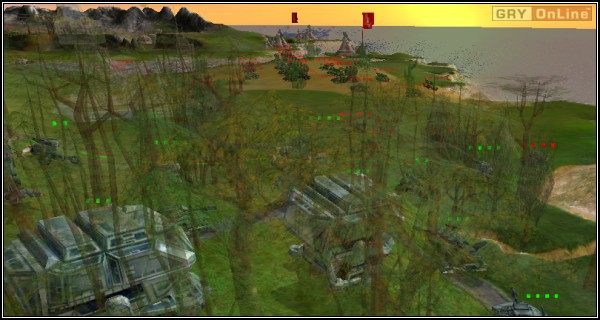 Na samej granicy rozstawić należy i co turę uzupełniać tanie i stosunkowo wytrzymałe LPO, dalej zaś trzymać warto silną baterię jednostek silniejszych, ze szczególnym uwzględnieniem niezwykle funkcjonalnych wyrzutni rakiet - Ustawienie jednostek na linii frontu | Faza 3 i 4 | Massive Assault - Massive Assault - poradnik do gry