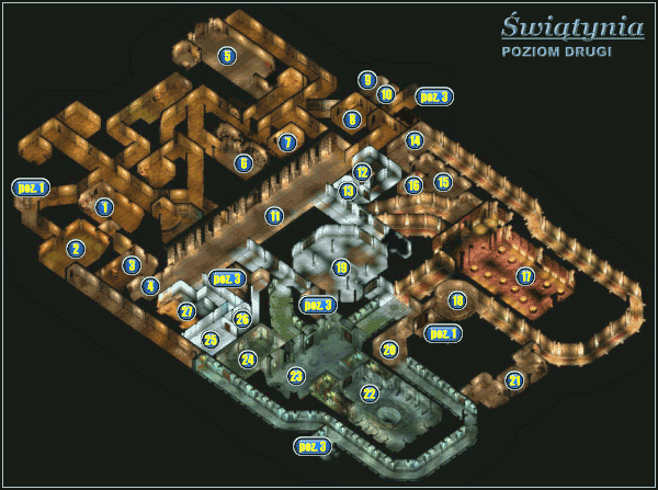 1 - Mapa - Podziemia poziom drugi - Świątynia - Świątynia Pierwotnego Zła - poradnik do gry