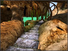 Wróciłem przez most i po ścieżce zszedłem w dół, w kierunku niewielkiej platformy, z ogromnym bulwiastym czymś na środku - 08. STREFA NEUTRALNA cz.2 | Schizm II Kameleon - Schizm II: Kameleon - poradnik do gry