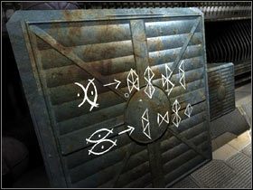 Po lewej zauważyłem dziwne znaki, wyrysowane kredą na metalu - 49. STACJA KOSMICZNA cz.1 | Schizm II Kameleon - Schizm II: Kameleon - poradnik do gry