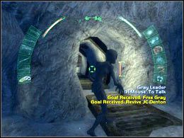 Podejdź kawałek do przodu i zaczekaj aż wrota się zamkną - Shackleton Ice Shelf #1 | Antarctica | Deus Ex Invisible War - Deus Ex: Invisible War - poradnik do gry