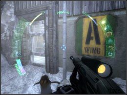 W okolicy znajdują się dwa duże budynki, które oznaczono jako A Wing oraz B Wing - Abandoned Versalife Base Exterior #1 | Antarctica | Deus Ex Invisible War - Deus Ex: Invisible War - poradnik do gry