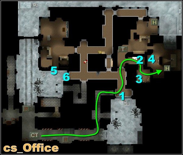 Terroryści mają skłonności do oddalania się od zakładników z początku - Office | Mapy w Counter-Strike Condition Zero - Counter-Strike: Condition Zero - poradnik do gry