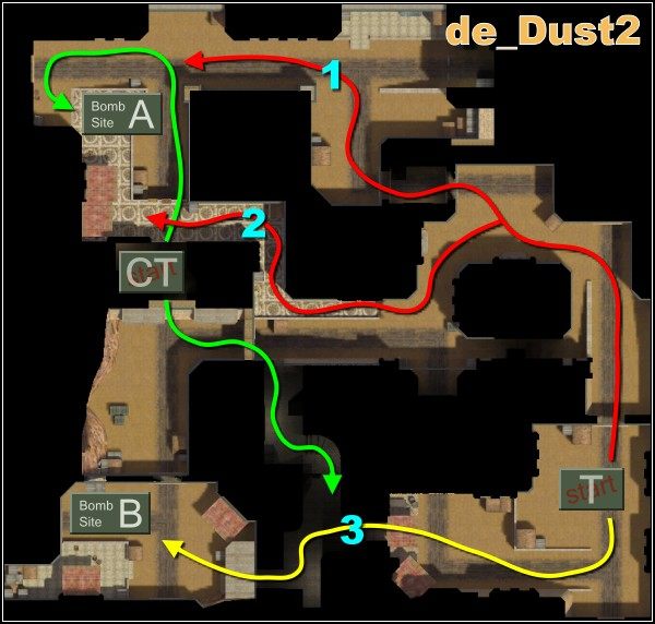 Ta mapa wymaga dużej uwagi, gdyż terroryści mają tendencję biegać po całym jej obszarze - Dust2 | Mapy w Counter-Strike Condition Zero - Counter-Strike: Condition Zero - poradnik do gry