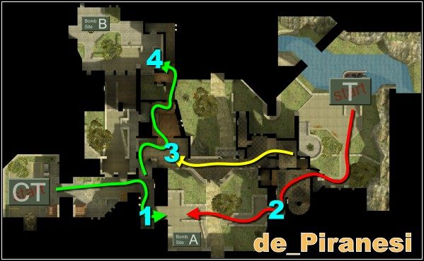 Biegnij do bramy [1] obok punktu A - Piranesi | Mapy w Counter-Strike Condition Zero - Counter-Strike: Condition Zero - poradnik do gry