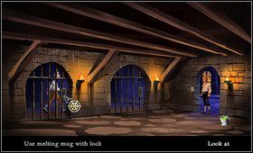 Idziemy szybko w kierunku więzienia (za barem w prawo, alejka w stronę zegara, mijamy sklep i kościół) - Cz. I - Trzy próby (Kompletowanie załogi) | Opis przejścia - The Secret of Monkey Island - poradnik do gry