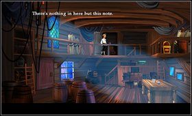 Podchodzimy do rączki sejfu ciągniemy ją (pull) i pchamy (push) odtwarzając kombinację którą podglądnęliśmy - Cz. I - Trzy próby (Kompletowanie załogi) | Opis przejścia - The Secret of Monkey Island - poradnik do gry