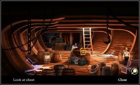 W tym celu znowu schodzimy pod pokład i schodzimy drugim włazem w podłodze - Cz. II - Wyprawa | Opis przejścia The Secret of Monkey Island - The Secret of Monkey Island - poradnik do gry
