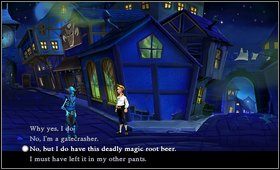 Idziemy w stronę kościoła (znajduje się tuż obok znanego nam sklepiku), po drodze pozbywając się duchów (Swill THIS - Cz. ostatnia - Guybrush kopie tyłek | Opis przejścia The Secret of Monkey Island - The Secret of Monkey Island - poradnik do gry