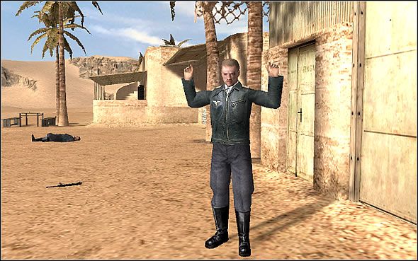 Przeciwnik, który się poddał, podnosi ręce i nie będzie już do Ciebie strzelał - Zabieranie wrogiego munduru | Porady do Hidden and Dangerous 2 - Hidden and Dangerous 2 - poradnik do gry