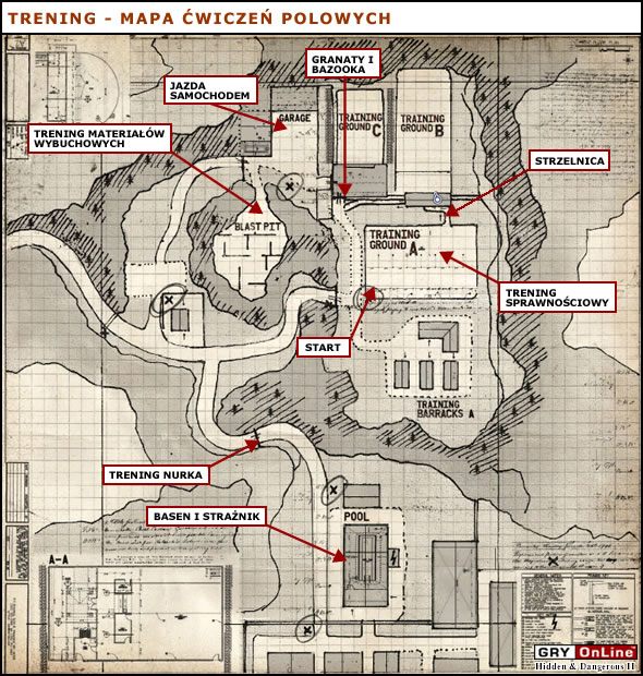 Misja treningowa została podzielona na 7 działów, z których każdy wiąże się z inną czynnością, wymaganą do opanowania, by móc stawić czoło spotykanym w czasie obcowania z grą przeciwnościom - Ćwiczenia polowe | Trening do Hidden and Dangerous 2 - Hidden and Dangerous 2 - poradnik do gry