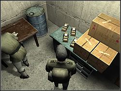 Musisz wpierw wrócić na niższe piętro po jakiś plecak i materiały wybuchowe - Scout cd. | Operation Snowball do Hidden and Dangerous 2 - Hidden and Dangerous 2 - poradnik do gry