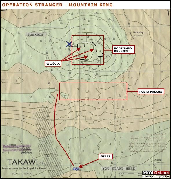 Musisz wspiąć się na wzgórze, będące wielkim podziemnym bunkrem - Mountain King | Operation Stranger | Hidden and Dangerous 2 - Hidden and Dangerous 2 - poradnik do gry