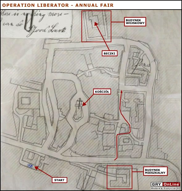 Należy przebić się przez całą mapę, by zdjąć wszystkich żołnierzy pilnujących tego niewielkiego miasteczka - Annual Fair | Operation Liberator | Hidden and Dangerous 2 - Hidden and Dangerous 2 - poradnik do gry