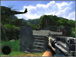 Przekradnij się lasem, aż dojdziesz do stanowiska z działkiem i dwoma najemnikami - Misja 04 - Pier w Far Cry - Far Cry - poradnik do gry