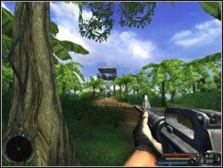 W pewnym momencie natrafisz na wieżyczkę ze snajperem - Misja 04 - Pier w Far Cry - Far Cry - poradnik do gry