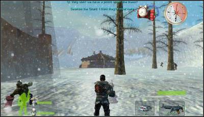 Przede wszystkim, zajmij się kolejnym budynkiem, z którego wybiegają wrodzy żołnierze - Misja 1 cz.2 | Armed & Dangerous - Armed & Dangerous - poradnik do gry