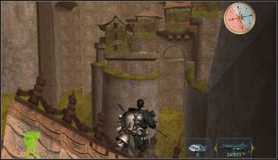 Do ukazanych na screenie budynków możesz przedostać się wyłącznie przy użyciu jetpacka - Misja 10 cz.1 | Armed & Dangerous - Armed & Dangerous - poradnik do gry