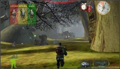 Schemat pozbycia się Goliathów jest identyczny jak wcześniej: podbiegasz do miejsca, przy którym widnieje ikonka bomby, zakładasz ładunek a po wybuchu podchodzisz do chłopa, aby przyłączyć go do Romana - Misja 13 cz.1 | Armed & Dangerous - Armed & Dangerous - poradnik do gry