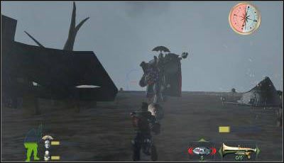 Będziesz musiał pokonać dwa Q1-12 (drugi jest po lewej) - Misja 17 cz.2 | Armed & Dangerous - Armed & Dangerous - poradnik do gry