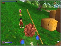 Na stosach siana znajdziesz mnóstwo kryształów i monet, a za nimi schowanego Sadoca - 01 - An Unexpected Party cz.2 | The Hobbit - The Hobbit - poradnik do gry