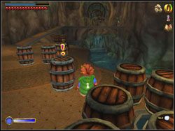 Po filmiku biegnij do widocznego z oddali kryształu i dotknij go - 07 - Barrels out of Bond | The Hobbit - The Hobbit - poradnik do gry