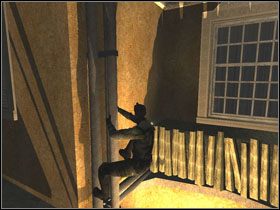 Trzymając się rękoma jego krawędzi przedostań się do okna - Dili - część 2 | Timor | Tom Clancys Splinter Cell Pandora Tomorrow - Tom Clancys Splinter Cell: Pandora Tomorrow - poradniki