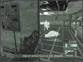 Przejdź za plecami strażnika, pod ladą do drzwi na drugim końcu pomieszczenia i dalej do kolejnego - Komodo - część 2 | Indonesia | Tom Clancys Splinter Cell Pandora Tomorrow - Tom Clancys Splinter Cell: Pandora Tomorrow - poradniki