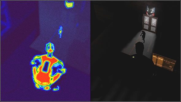 Termowizja pozwala dostrzec oponenta nawet za przeszkodą - Wizje | Szpieg | Tom Clancys Splinter Cell Pandora Tomorrow - Tom Clancys Splinter Cell: Pandora Tomorrow - poradniki