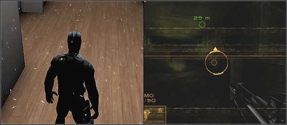 Kawałki folii łatające w powietrzu wyłączają wizje najemnika i powodują zakłócenia obrazu - Gadżety | Szpieg | Tom Clancys Splinter Cell Pandora Tomorrow - Tom Clancys Splinter Cell: Pandora Tomorrow - poradniki