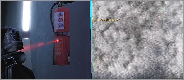 Jeden strzał i gaśnica zamrozi kask najemnika, skutecznie go oślepiając - Sztuczki | Szpieg | Tom Clancys Splinter Cell Pandora Tomorrow - Tom Clancys Splinter Cell: Pandora Tomorrow - poradniki