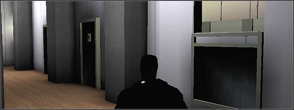 Dojście do ostatniej sali jest utrudnione i prowadzi przez ubikację przy pomieszczeniach dla pracowników - Warehouse | Mapy | Tom Clancys Splinter Cell Pandora Tomorrow - Tom Clancys Splinter Cell: Pandora Tomorrow - poradniki