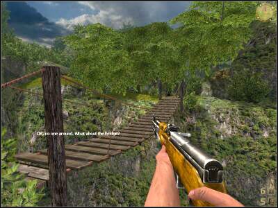 Zbliż się do mostu a konkretnie prawej skrzyni (screen) - Hanging Bridge cz.2 | Vietcong Fist Alpha - Vietcong: Fist Alpha - poradnik do gry