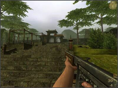 Posuwaj się nieco wolniejszymi krokami do schodów prowadzących do właściwej świątyni - Operation Pandoras Box cz.2 | Vietcong Fist Alpha - Vietcong: Fist Alpha - poradnik do gry