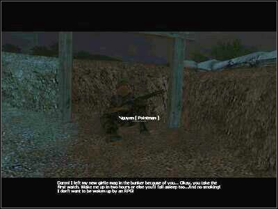 Jeśli nie wiesz gdzie iść to zerknij na mapkę (jest w inwentarzu) - Night Guard | Vietcong Fist Alpha - Vietcong: Fist Alpha - poradnik do gry