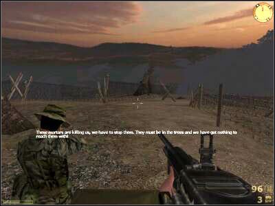 Kucnij w ukazanym na screenie miejscu - Nui Pek Under Attack cz.2 | Vietcong Fist Alpha - Vietcong: Fist Alpha - poradnik do gry