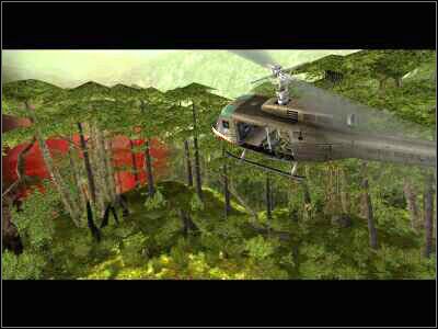 Nie musisz wsiadać do śmigłowca ani zajmować się atakującymi Charlie a to dlatego, że wyręczy Cię automatyczna scenka - Burn The Jungle cz.5 | Vietcong Fist Alpha - Vietcong: Fist Alpha - poradnik do gry