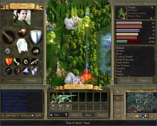 Istotne jest również to, że gdy Czarodziej znajduje się w Wieży Magicznej, to wokół bohaterów tworzy się mini-domena - Bohaterowie | Podstawy Age of Wonders II Tron Czarnoksiężnika - Age of Wonders II: Tron Czarnoksiężnika - poradnik do gry