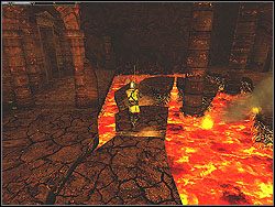 Za podwójnymi drzwiami znajduje się sala zalana lawą - [Misja 20] This is Hell | Knights of the Temple Infernal Crusade - Knights of the Temple: Infernal Crusade - poradnik do gry
