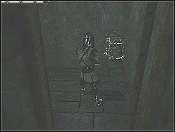 Biegnij korytarzem aż do nowego kratowego przejścia, za którym natkniesz się na posąg - miejsce zapisu gry - [Misja 24] The Catacombs Revisited | Knights of the Temple Infernal Crusade - Knights of the Temple: Infernal Crusade - poradnik do gry