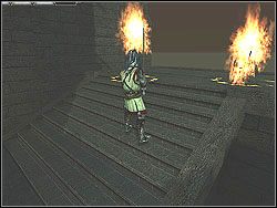 Skorzystaj z pojedynczych drewnianych drzwi i wyjdź po schodach wprost na spotkanie piekielnym kreaturom - [Misja 28] The End is Near, continued | Knights of the Temple Infernal Crusade - Knights of the Temple: Infernal Crusade - poradnik do gry