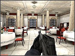 Przejdź przez całą salę jadalną aż pod okno - Granite Cage - Opis - Misja 6 - Tom Clancys Rainbow Six 3: Athena Sword - poradnik do gry