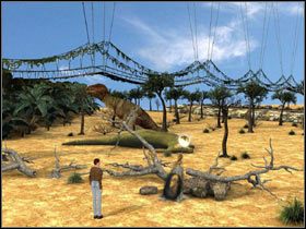 Po wyrąbaniu sobie drogi maczetą (machete ) wzięłam jeszcze jeden duży liść (large leaf ) i śmiało ruszyłam naprzód - Dinozaury | Podróż Do Wnętrza Ziemi - Podróż Do Wnętrza Ziemi - poradnik do gry