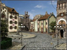 Na placu z jednego ze straganów wzięłam niebieską szmatę (blue cloth ) i żeton do telefonu (telephone token ) - Konspiracja cz.1 | Podróż Do Wnętrza Ziemi - Podróż Do Wnętrza Ziemi - poradnik do gry