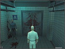 Ruszaj do podwójnych drzwi na wprost, oznaczonych literą A i pilnowanych przez strażnika - The Meat Kings Party - Opis (1) | Misja 2 w Hitman Kontrakty - Hitman: Kontrakty - poradnik do gry