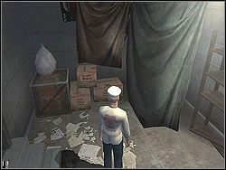 Wróć w okolicę drzwi i przejdź za czarną kotarę - The Seafood Massacre - Opis (2) | Misja 10 w Hitman Kontrakty - Hitman: Kontrakty - poradnik do gry