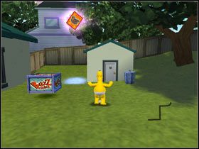 4) SpineMelter 2002 - Karta znajduje się za garażem niebieskiego domu tuż koło ronda i willi pana Burnsa - Karty kolekcjonerskie | Level 1 The Simpsons Hit & Run - The Simpsons: Hit & Run - poradnik do gry