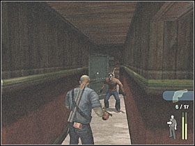 Idź na drugą stronę restauracji, zejdź po schodach i przesuń znajdującą się tam wajchę, aby przywrócić zasilanie - View of Innocence (2) | Scena 8 | Manhunt - Manhunt - poradnik do gry