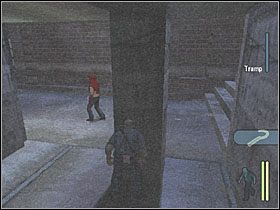 Teraz idź ciemną alejką na prawo od drzwi i zostaw Trampa w najbliższym cieniu [SPACJA] - Drunk Driving (1) | Scena 9 | Manhunt - Manhunt - poradnik do gry